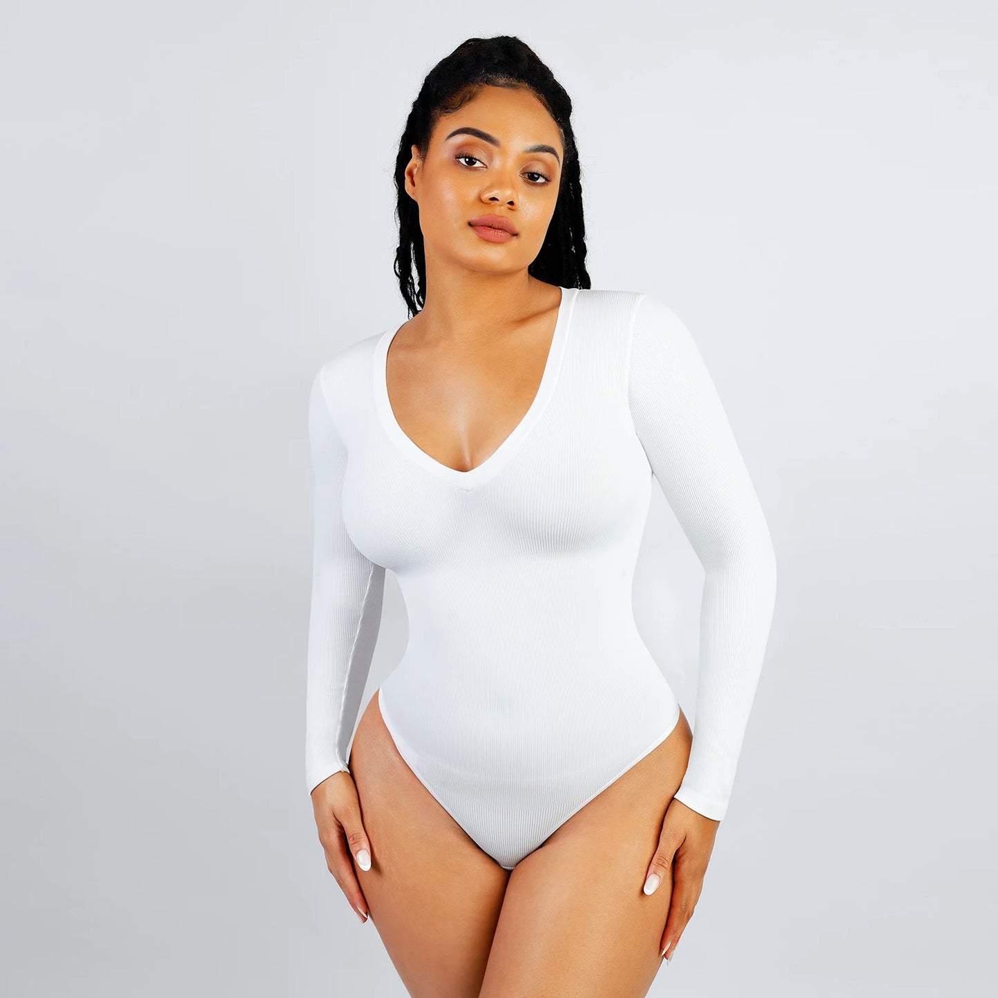 Body z długim rękawem scoop neck