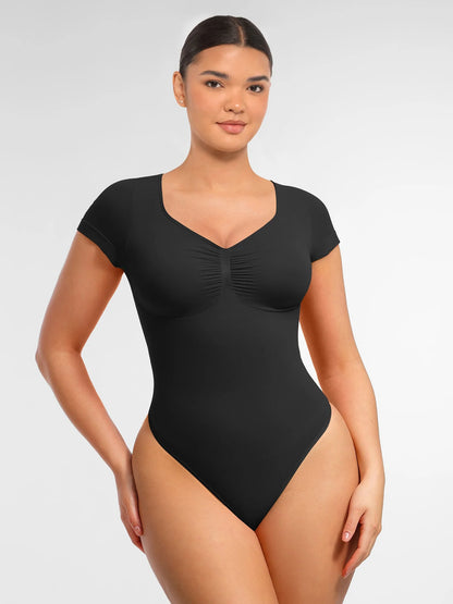 Body modelujące z rękawkiem i stringami
